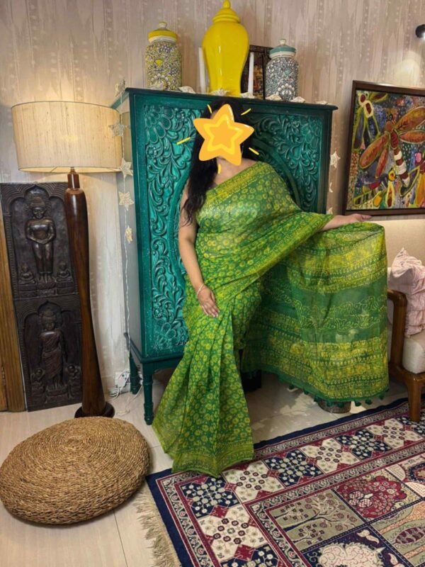Semi Muslin natural dye saree