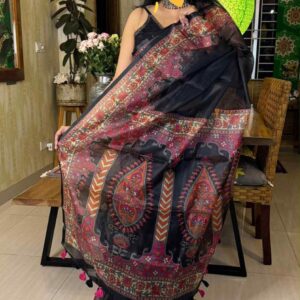 Semi muslin digital saree