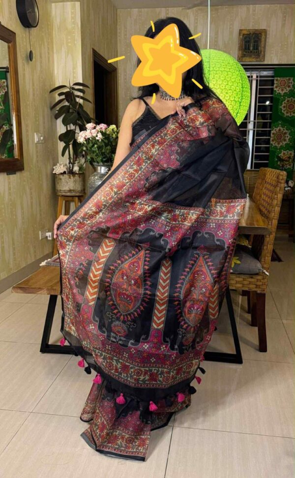 Semi muslin digital saree