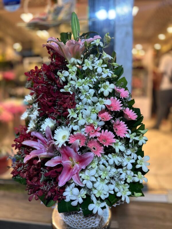 Luxurious Mixed Flower Basket Arrangement