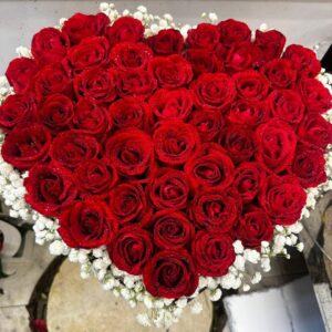 Heart-Shaped Red Rose Arrangement