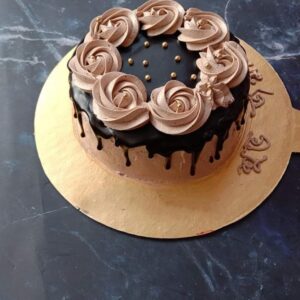 Chocolate Cake with Floral Design