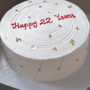 Red Velvet Cake with White Topping & Design