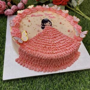 Red Velvet Cake with Doll Design