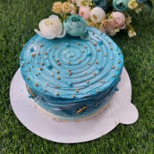 Chocolate Cake with Blue Color Design